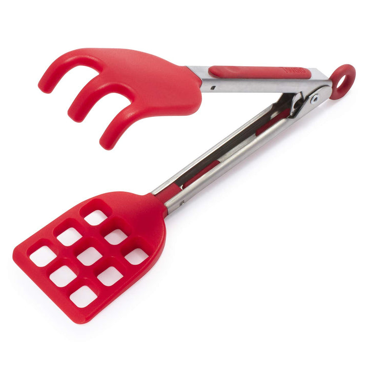 Waffle Tongs, Mini Silicone Easy-Grip, Non-Slip Handle, Candy Apple Red