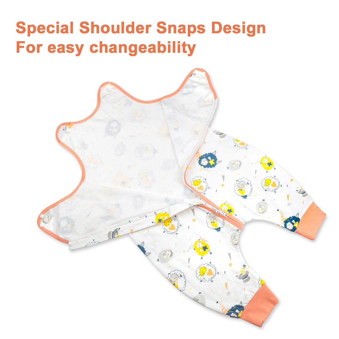Sleep Sack with Feet, Baby Sleeping Bag Sleeveless, Wearable Blanket Baby with Legs, Cotton Toddler Sleep Sack, 12Months - 7T