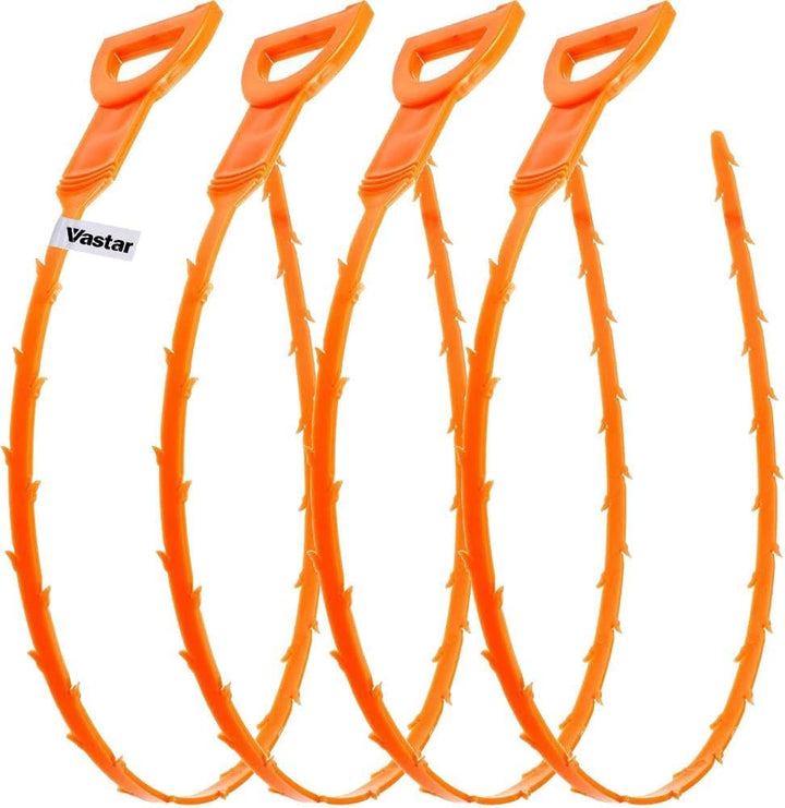 4 Pack 19.6 Inch Drain Snake Hair Drain Clog Remover Cleanina Tool (4 Pack 19.6 Inch)