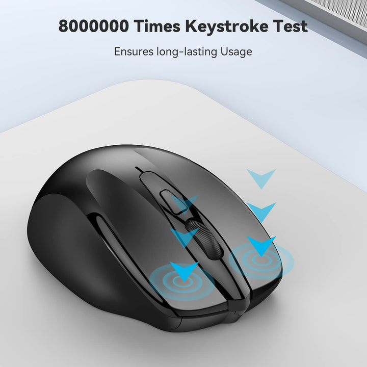 Bluetooth Wireless Mouse, Ergonomic Design, 5 Adjustable DPI, 24 Month Battery Life, Compatible with Windows, Mac, Chromebook, Laptop, Notebook
