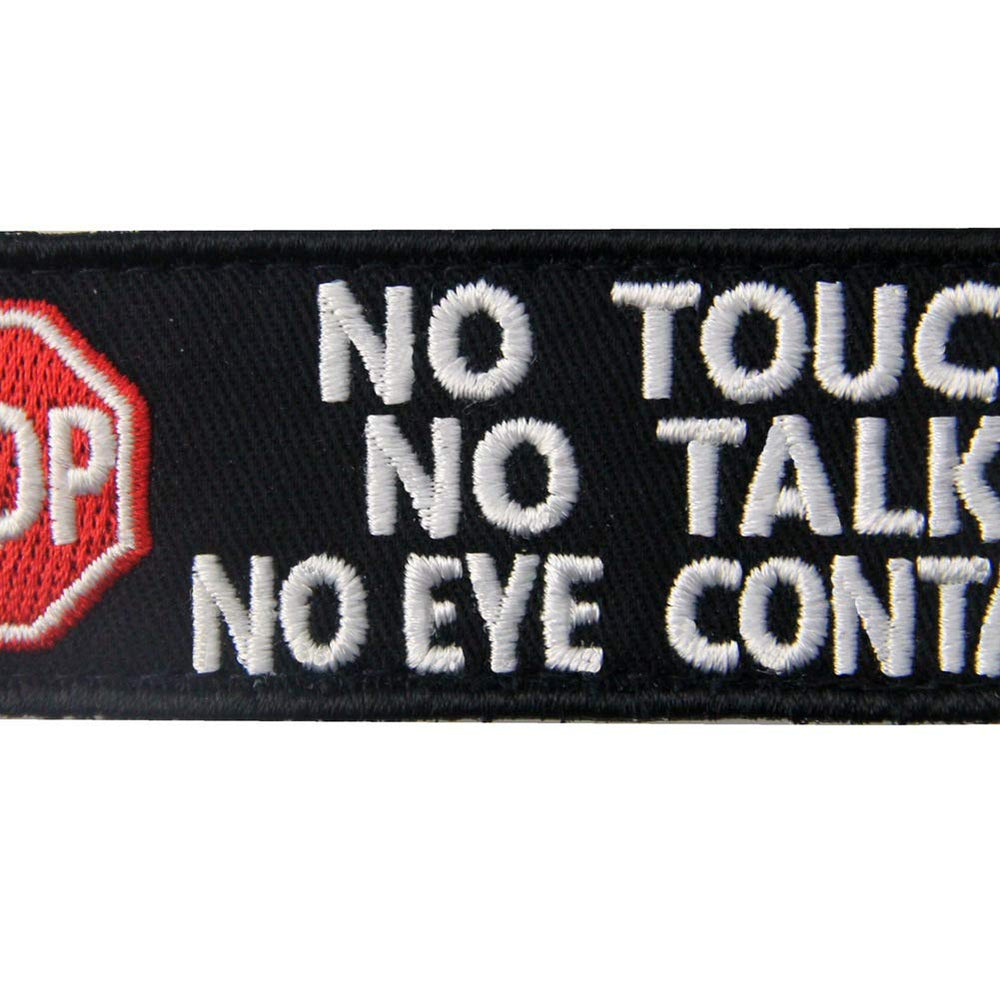 Service Dog No Touch No Talk Warning Vests/Harnesses Patch Embroidered Badge Fastener Hook & Loop Emblem