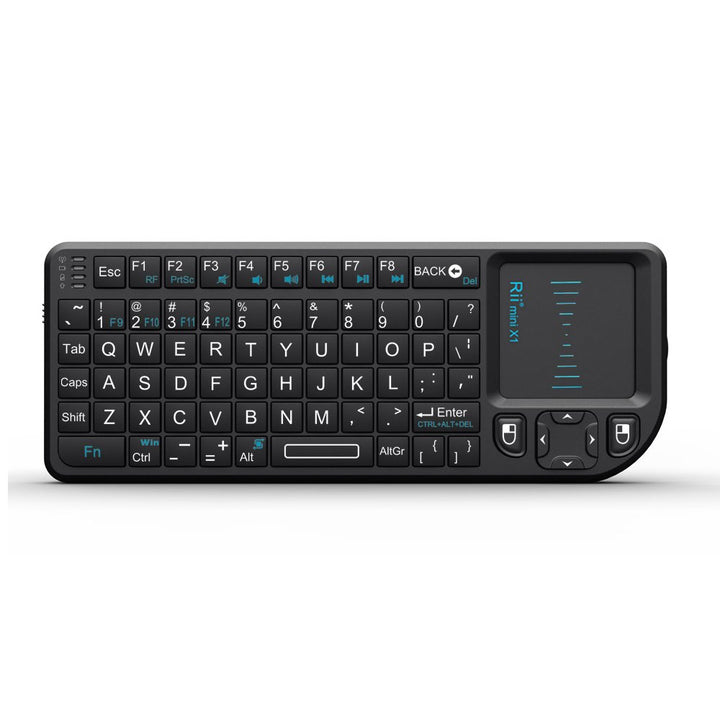 2.4G Mini Wireless Keyboard with Touchpad Mouse,Lightweight Portable Controller with USB Receiver Remote Control for Windows/ Mac/ Android/ PC/Tablets/ TV/Xbox/ PS3. X1-Black .