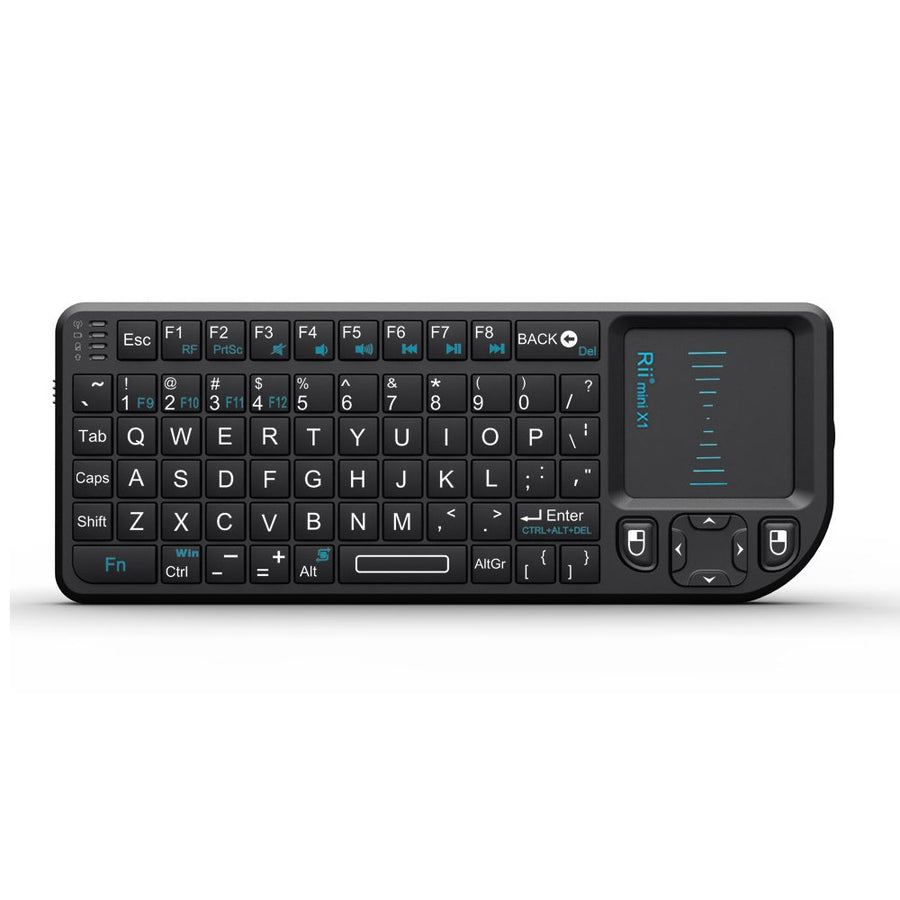 2.4G Mini Wireless Keyboard with Touchpad Mouse,Lightweight Portable Controller with USB Receiver Remote Control for Windows/ Mac/ Android/ PC/Tablets/ TV/Xbox/ PS3. X1-Black .