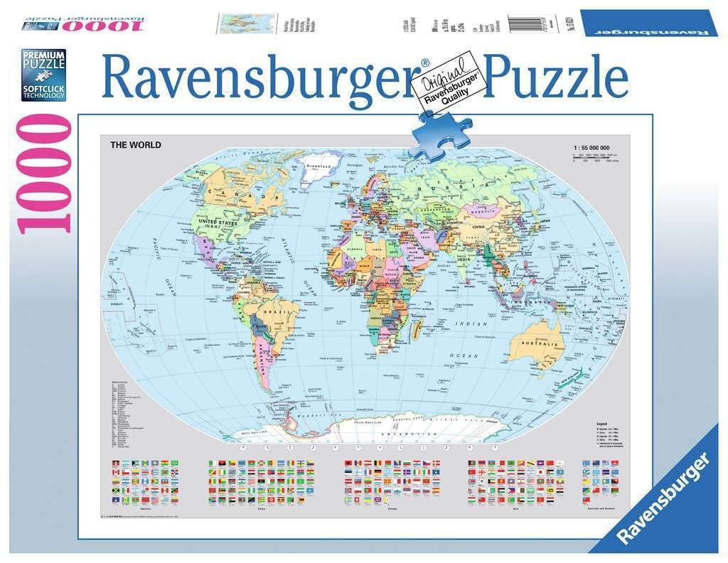 15652 Political World Map - 1000 Piece Puzzle Puzzle