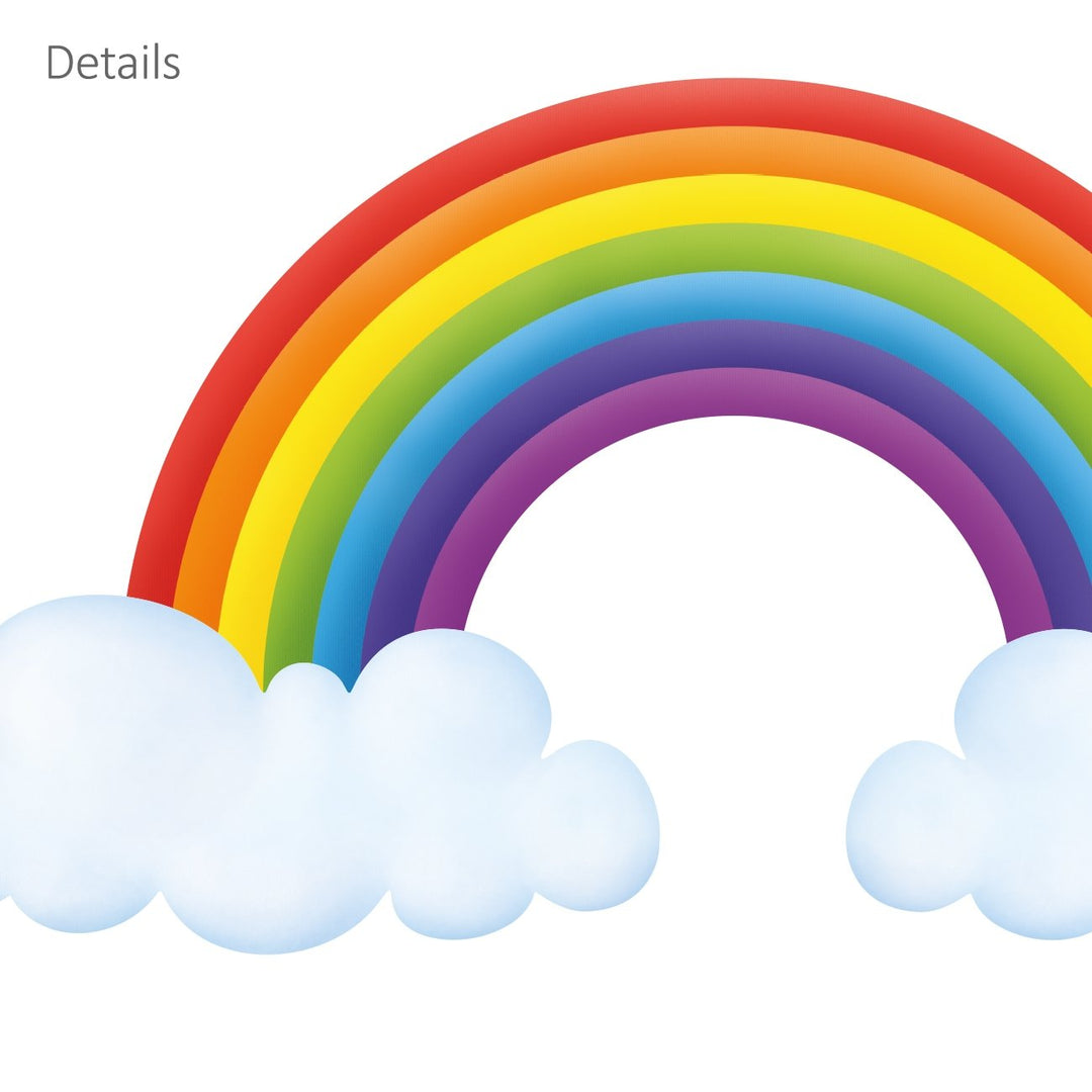 SG-1713 Rainbow and Clouds Kids Wall Stickers Wall Decals Peel and Stick Removable Wall Stickers for Kids Nursery Bedroom Living Room décor