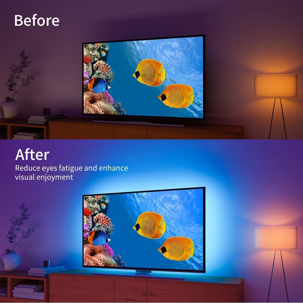 TV LED Backlights, App Control TV LED Strip Lights, 7 Scene Modes & DIY Mode, 6.56FT Easy Installation USB LED TV Lights for 40-60 inch TVs, Computer, Bedroom, Gaming Monitor