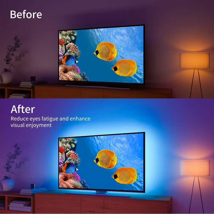TV LED Backlights, App Control TV LED Strip Lights, 7 Scene Modes & DIY Mode, 6.56FT Easy Installation USB LED TV Lights for 40-60 inch TVs, Computer, Bedroom, Gaming Monitor