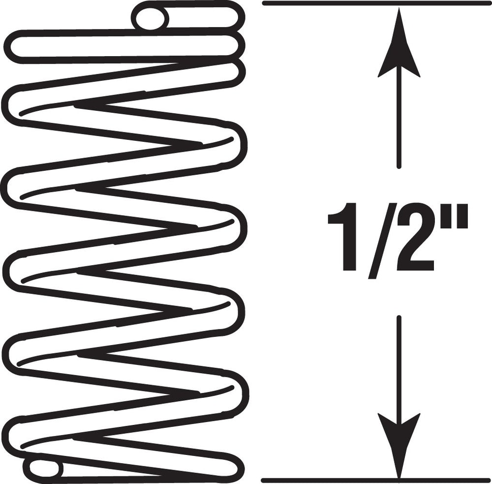 Prime-Line SP 9700 Compression Spring, Spring Steel Construction, Nickel-Plated Finish, 0.035 GA x 1/4 In. x 1/2 In. (6 Pack)