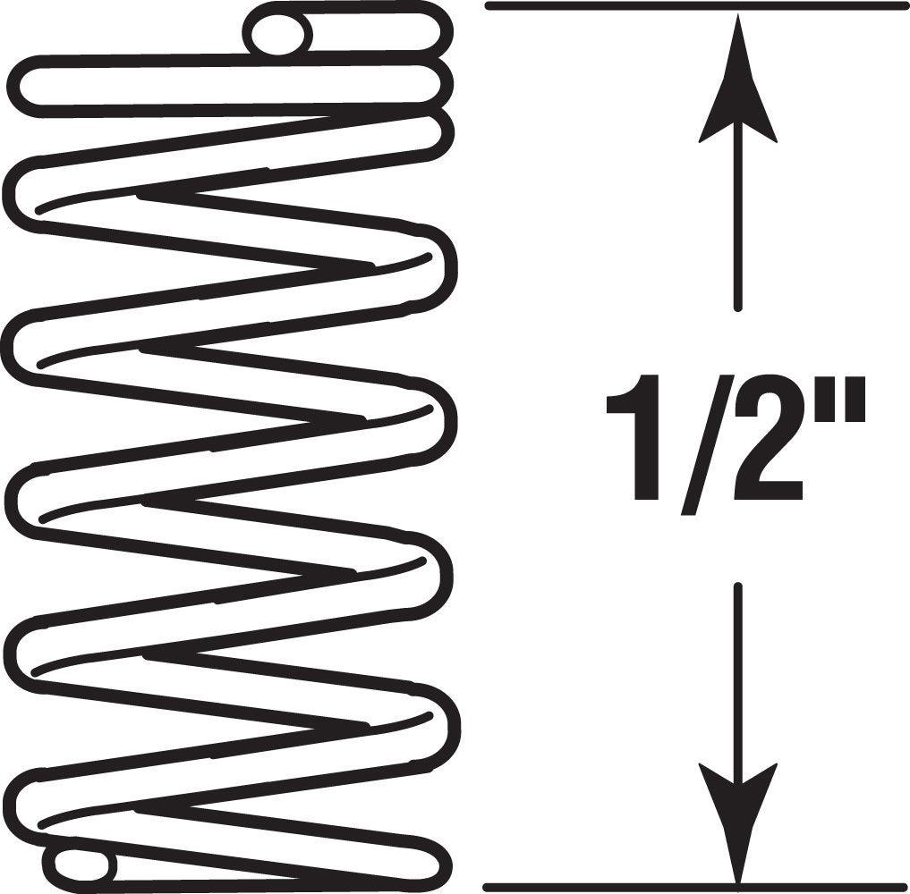 Prime-Line SP 9700 Compression Spring, Spring Steel Construction, Nickel-Plated Finish, 0.035 GA x 1/4 In. x 1/2 In. (6 Pack)