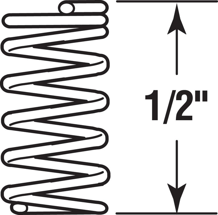 Prime-Line SP 9700 Compression Spring, Spring Steel Construction, Nickel-Plated Finish, 0.035 GA x 1/4 In. x 1/2 In. (6 Pack)