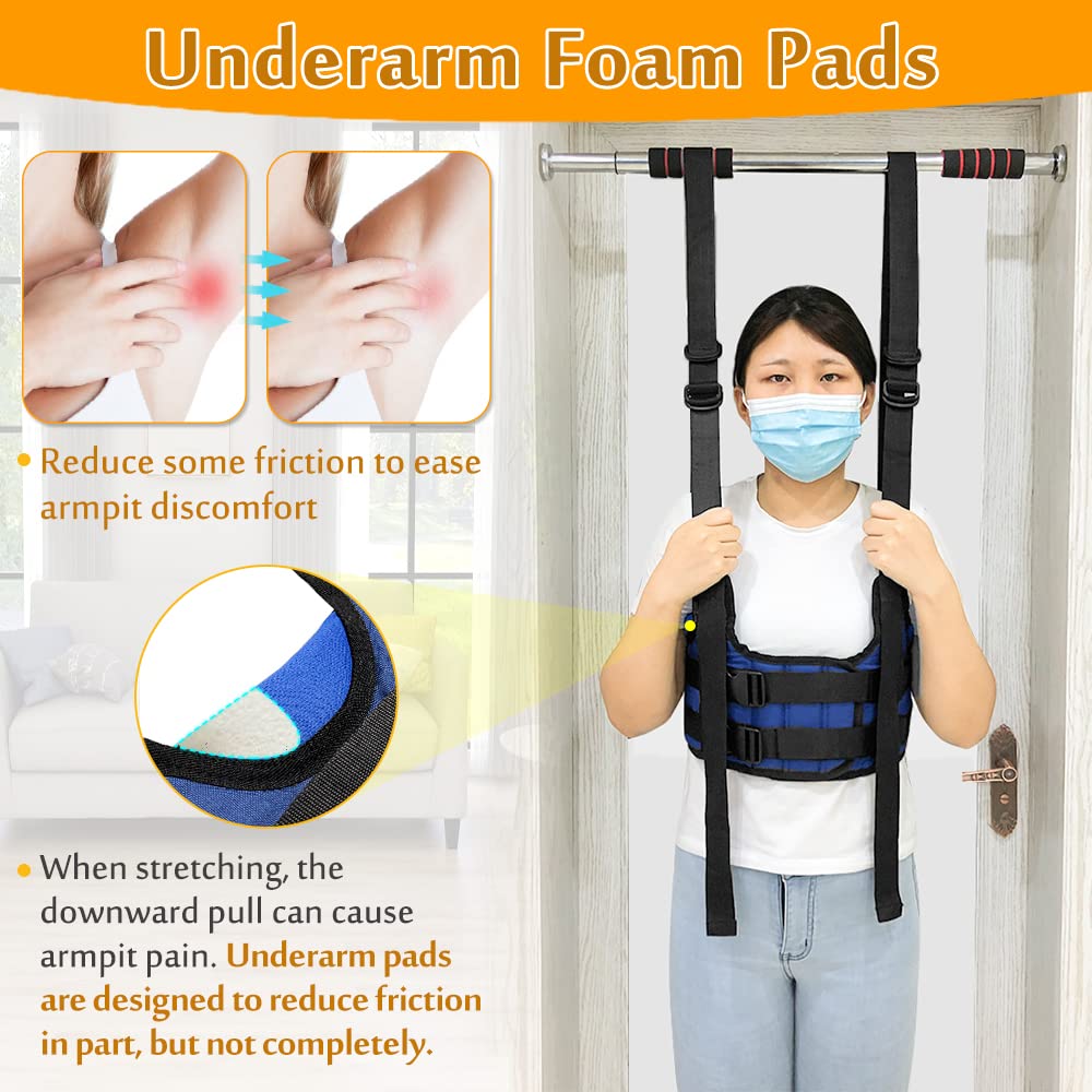 Back Stretcher Lumbar Traction Device Spine Decompression Belt for Pain Relief Stretcher Spinal Back Belt Portable Thoracic Spinal Decompression Harness Stretching Device (M)
