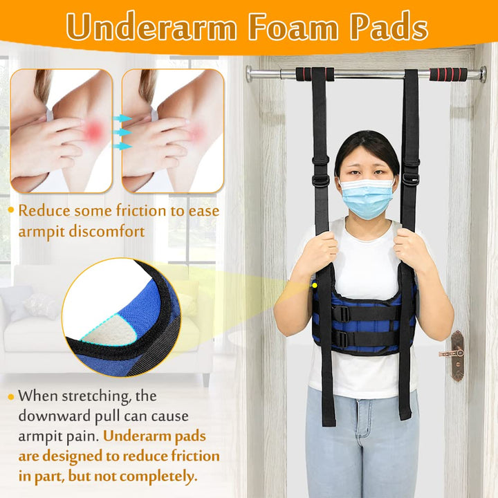 Back Stretcher Lumbar Traction Device Spine Decompression Belt for Pain Relief Stretcher Spinal Back Belt Portable Thoracic Spinal Decompression Harness Stretching Device (M)