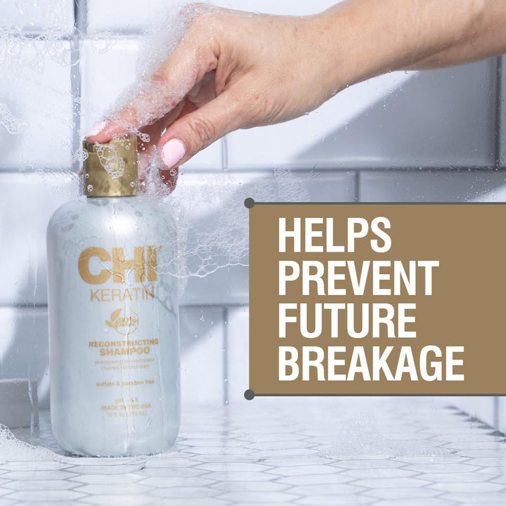 Keratin Reconstructing Shampoo, Delivers Healthier Hair, Adds Shine & Helps Prevent Future Breakage, Sulfate, Paraben, & Cruelty-Free, 12 Oz