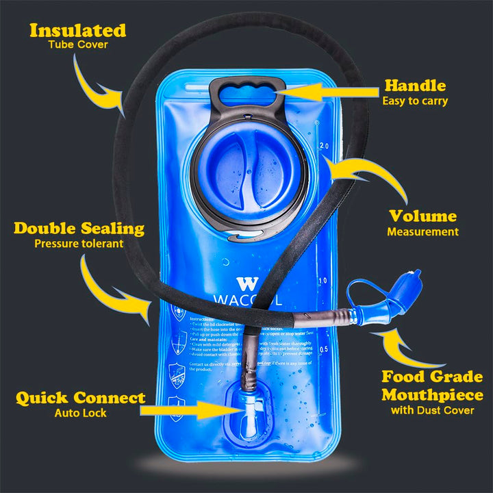 2L 70oz BPA Free PEVA Hydration Pack Bladder Leak-Proof Water Reservoir (Hydration Bladder Only)