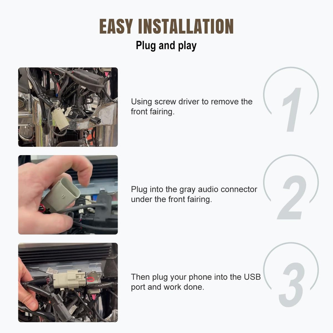Carplay Jumper Compatible with Harley Davidson 2019 and up GTS Radio for Road Glide or Street Glide with Boom