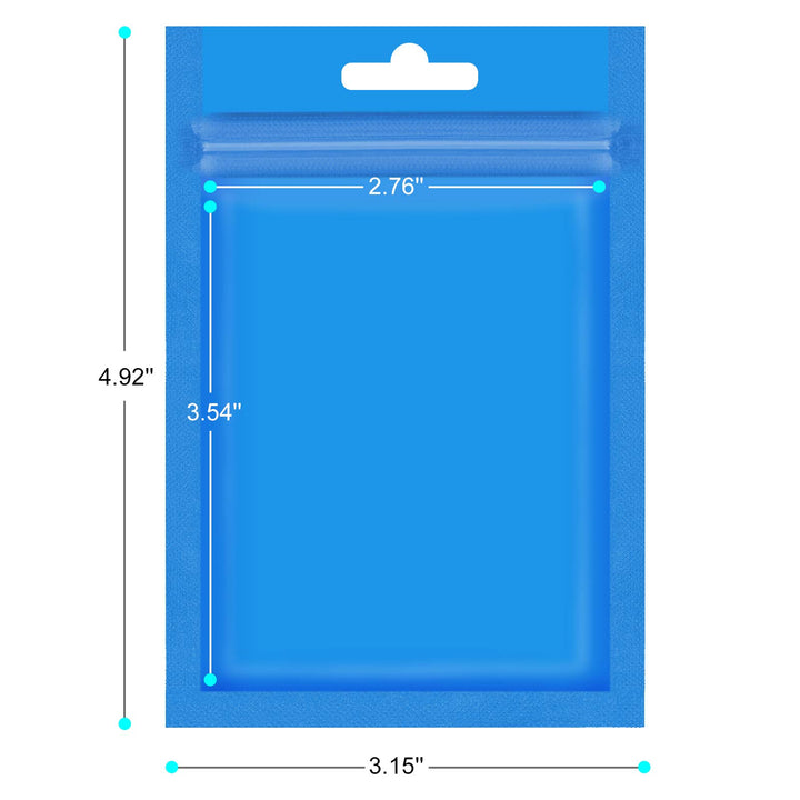 100 Pieces Resealable Mylar Ziplock Bags, Clear Zipper Lock Food Storage Bags with Resealable Window Packaging Pouch for Self Sealing Coffee Bean Candy Storage Supplies (Blue 3 x 4.7 Inch)