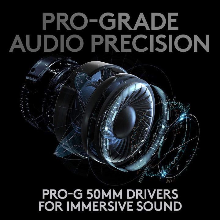 PRO X Wireless Lightspeed Gaming Headset Gen 1: Blue VO!CE Mic Filter Tech, 50 mm PRO-G Drivers, and DTS Headphone:X 2.0 Surround Sound - Black