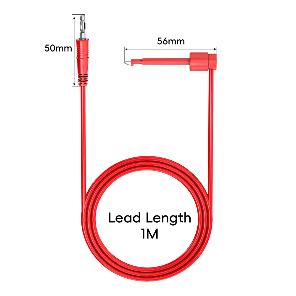 4PCS 4mm Banana Plug to Test Hook Clips Test Leads Copper Soft Cable Wires for Multimeter Electrical Testing 500V 5A
