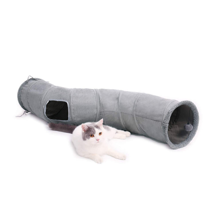 Cat Tunnel Collapsible S Shape Cat Play Tube 10.5 Inches in Diameter