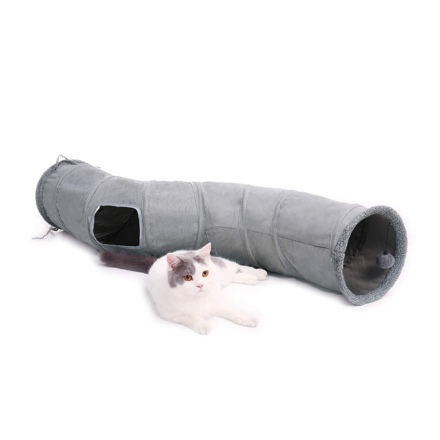Cat Tunnel Collapsible S Shape Cat Play Tube 10.5 Inches in Diameter