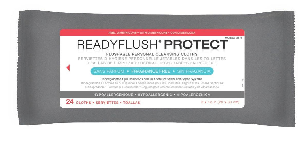 Medline Readyflush Biodegradable Flushable Wipes, 24 Count