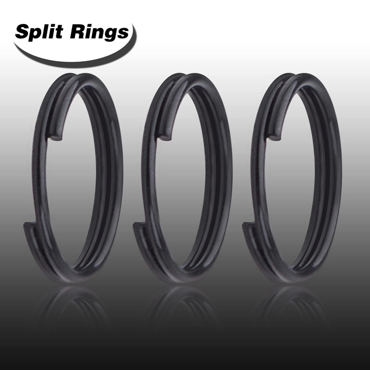 200pcs 10 mm Split Rings Alloy Double Loop Jump Rings Keychain Ring Connectors for DIY Arts Crafts Organization Home Car Office Keys Attachment, Black