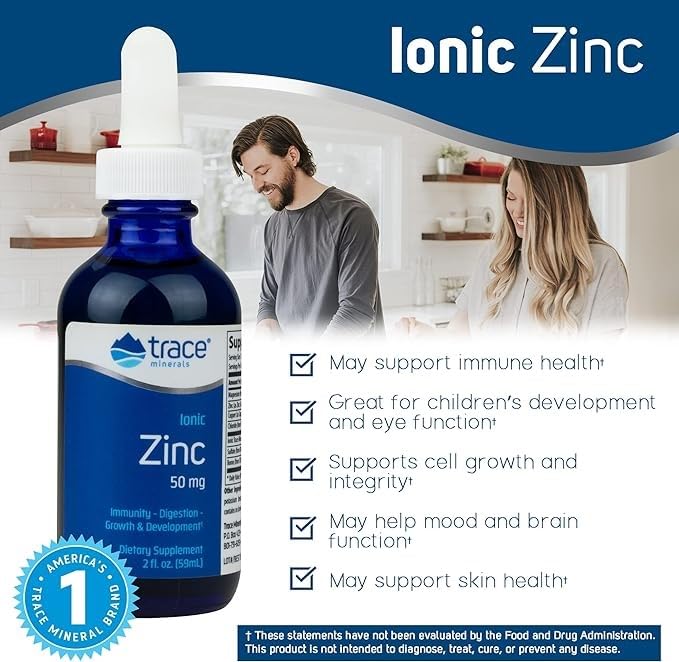 | Liquid Ionic Zinc | 50 mg Zinc with Magnesium | Supports Immune System, Digestion, Growth, & Development | for Kids and Adults | 45 Servings, 2 fl oz (1 Pack)