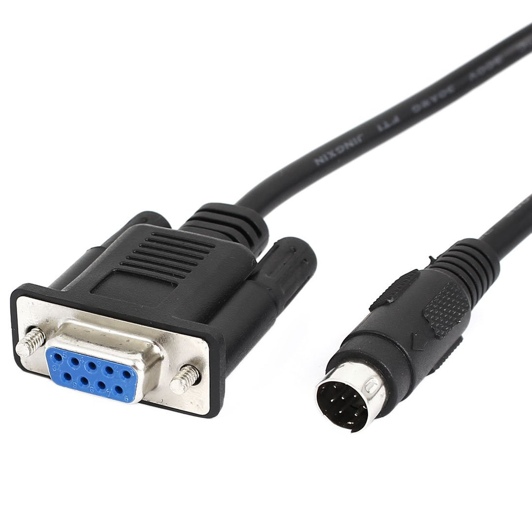 DB9 9 Pin Female to Mini Din 8 Pin Male Converter PLC Cable Cord 2.4M 8Ft