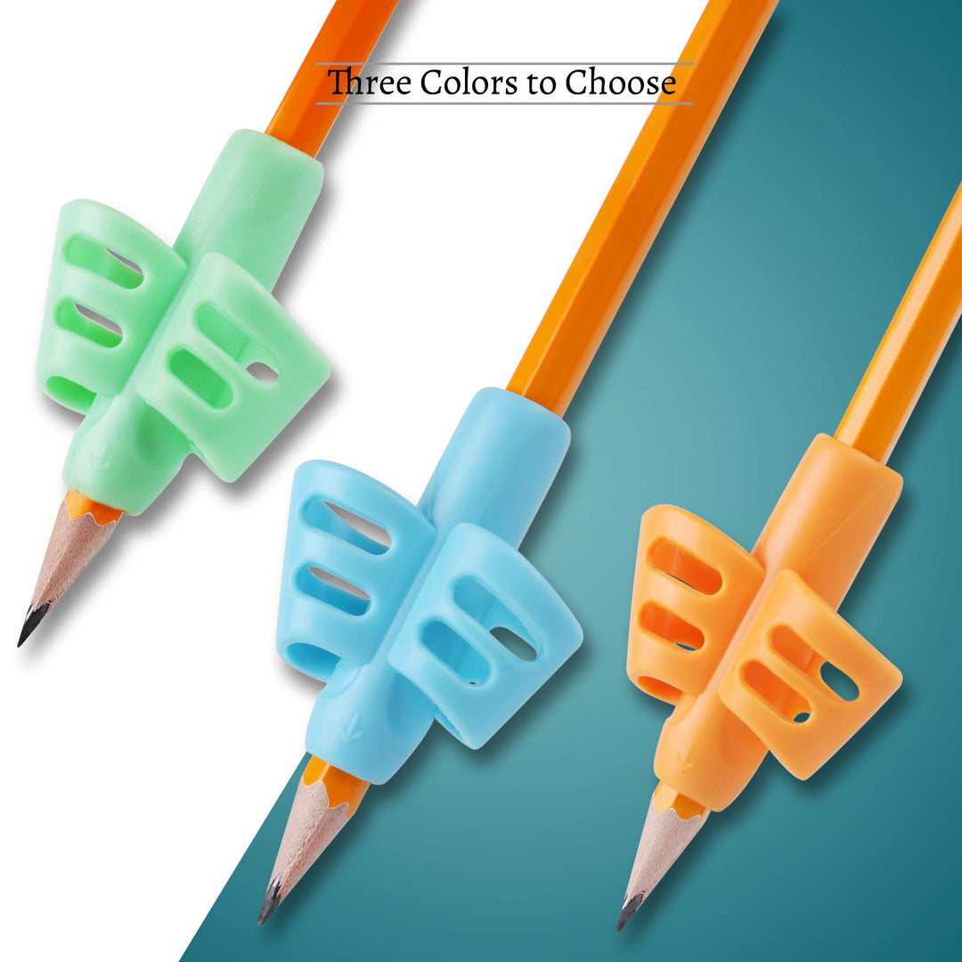 Pencil Grips, Pencil Grips for Kids Handwriting, Children Pen Writing Aid Grip Set Posture Correction Tool for Kids Preschoolers Children, Hollow Ventilation Design, 3 Pack