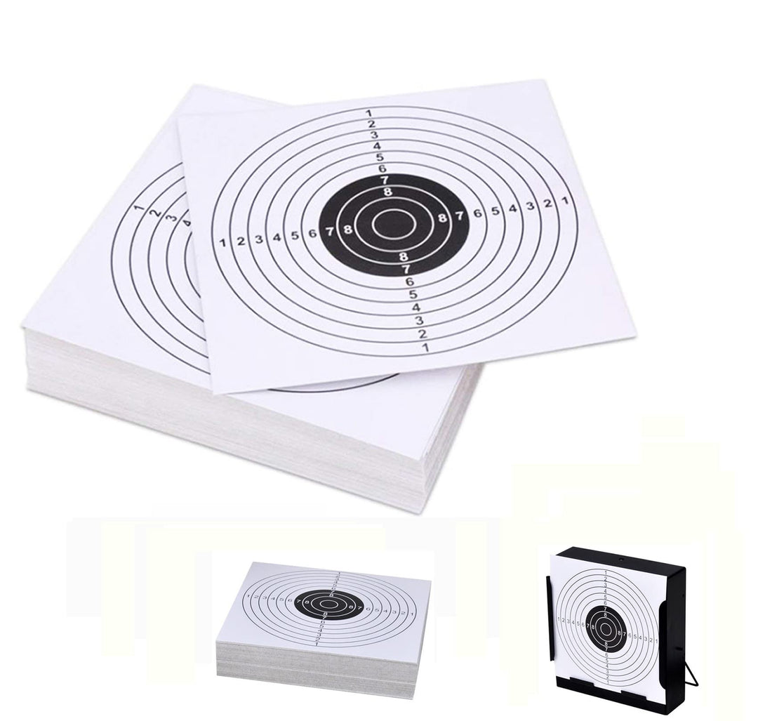 100 Pack - Air Shot Paper Targets - 5.5 by 5.5 - Fits Gamo Cone Traps and Metal Box BB Catcher Target Holder Pellet Trap for Air Rifle/Airsoft Pistol (White)