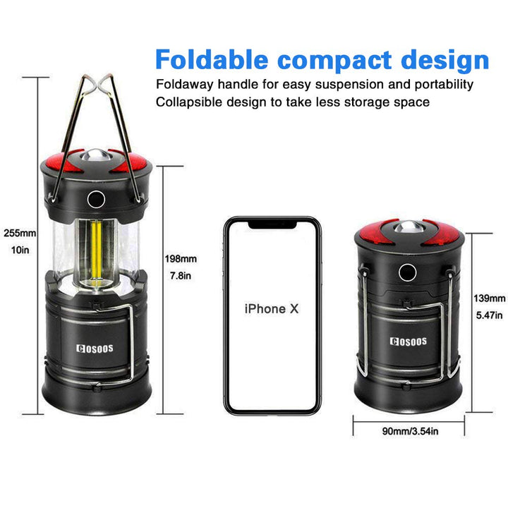 2 Pack Rechargeable Camping Lantern, Super Bright LED Lantern Flashlight with Built in Battery, Portable Survival Lantern, Must Have During Hurricane, Emergency ,Storm, Power Outage