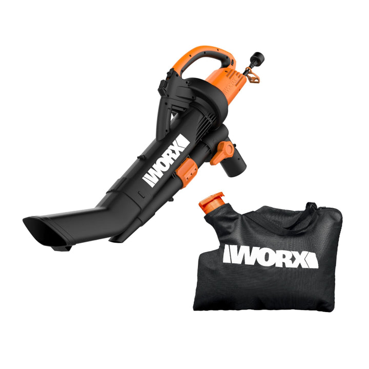 12 Amp TRIVAC 3-in-1 Electric Leaf Blower/Mulcher/Vacuum WG509 Metal Impeller for Fine Mulching