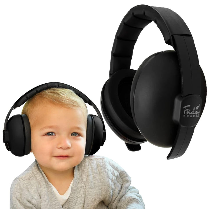 Baby Headphones - Baby Ear Protection, Baby Noise Cancelling Headphones with Adjustable Headband for Ages 0-36 Months, Black