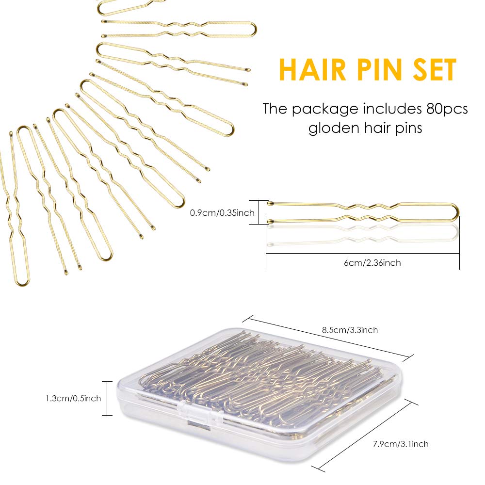 Blonde Bobby Pins, Blonde Hair Pins Bobby Pins Blonde Hair Pins for Buns Ballet Bun Pins for Women Girls with Box-80 count (2.4 inch)
