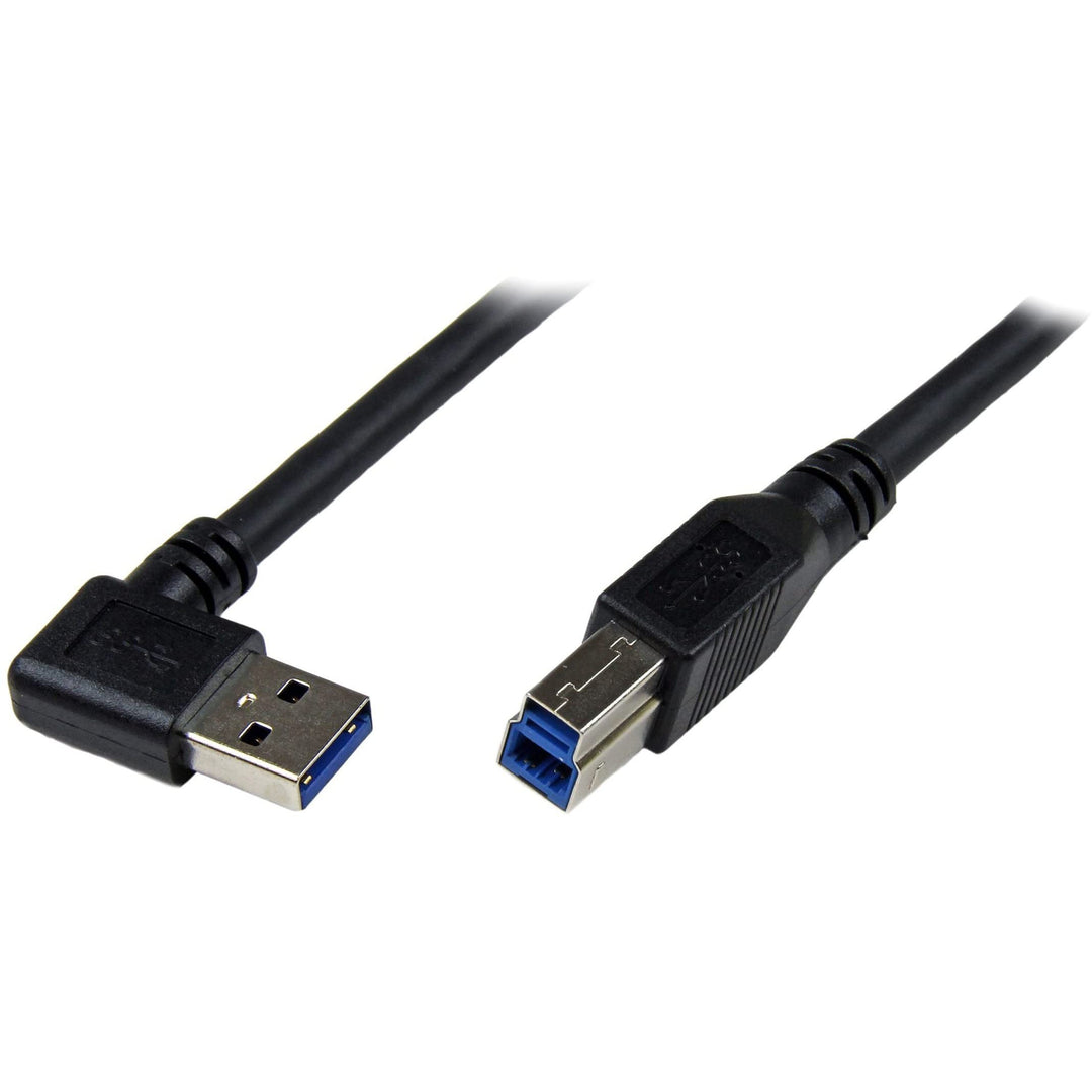 1m Black SuperSpeed USB 3.0 Cable - Right Angle A to B - 3 ft USB 3 Cable - Right Angle USB 3.0 A (M) to USB 3.0 B (M) (USB3SAB1MRA)
