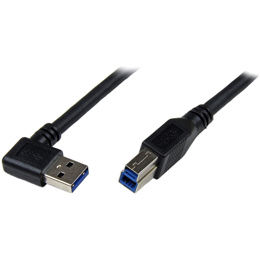 1m Black SuperSpeed USB 3.0 Cable - Right Angle A to B - 3 ft USB 3 Cable - Right Angle USB 3.0 A (M) to USB 3.0 B (M) (USB3SAB1MRA)