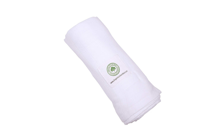 Organic Cotton White Swaddle Blanket for Newborn - White Muslin Swaddle Blanket - Newborn Baby Gauze Swaddling Blanket - 100% Certified Organic Cotton - 47”x47” (1 Swaddle)