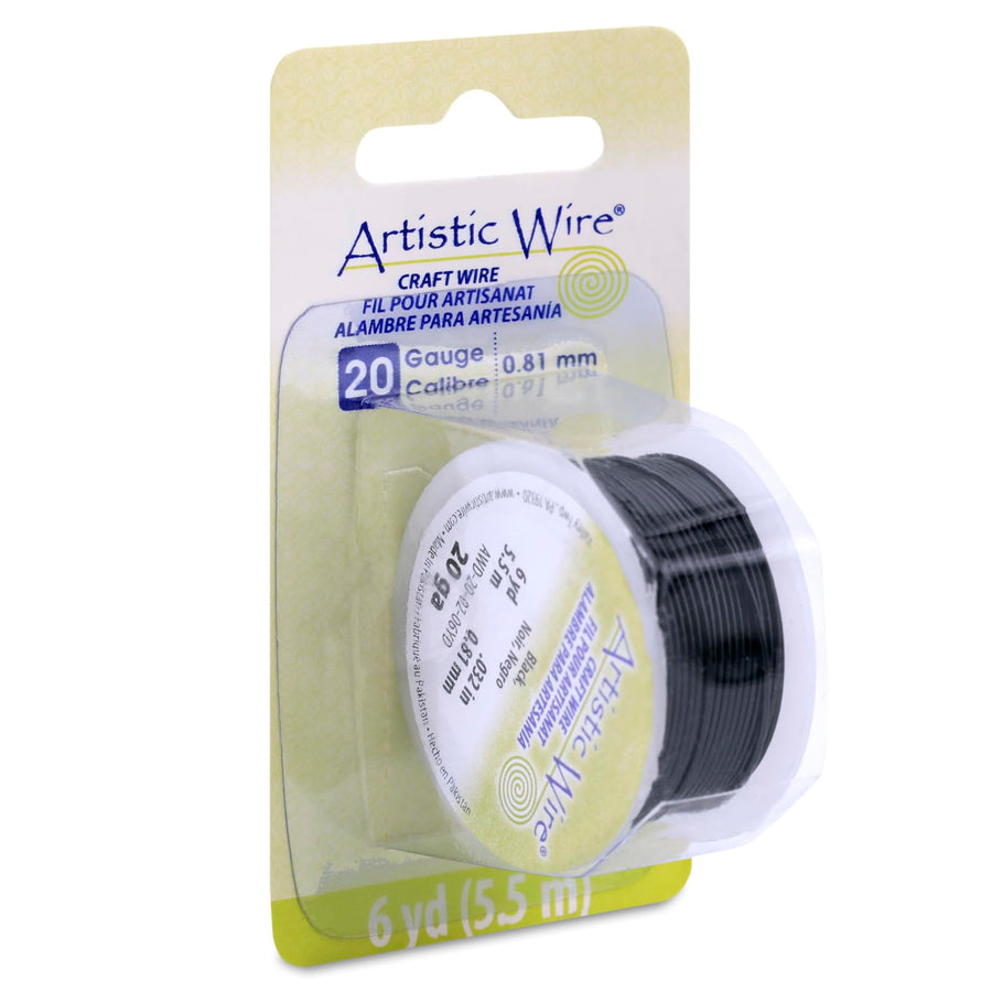 , 20 Gauge Tarnish Resistant Colored Copper Craft Wire, Black, 6 yd