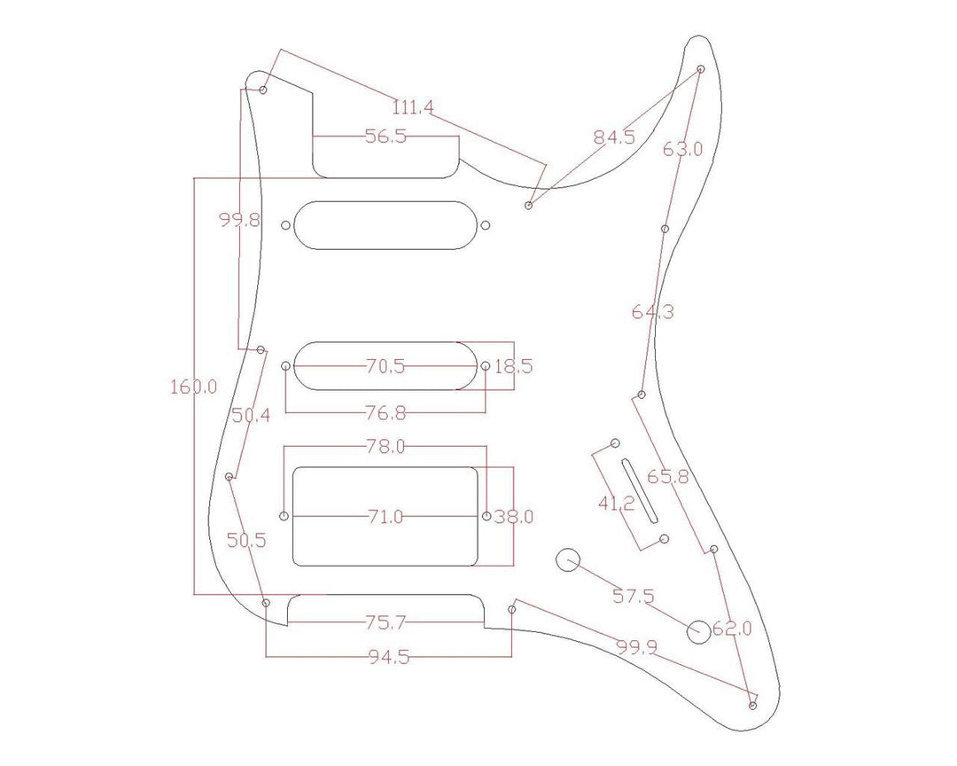 Guitar HSS Pickguard and Tremolo Trem Cover Back Plate fits Yamaha PACIFICA Guitar Black 3 Ply