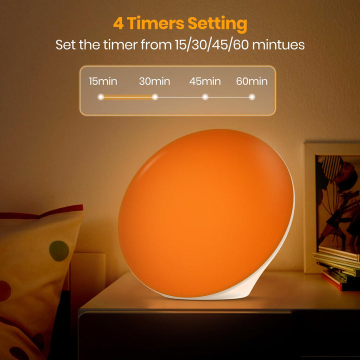 Sun Lamp, 10,000 Lux Sunlight Lamp with Touch Control, 5 Brightness Level & 60Min Timer, One-Max Sun Lamp with Memory Function for Home/Office(White)