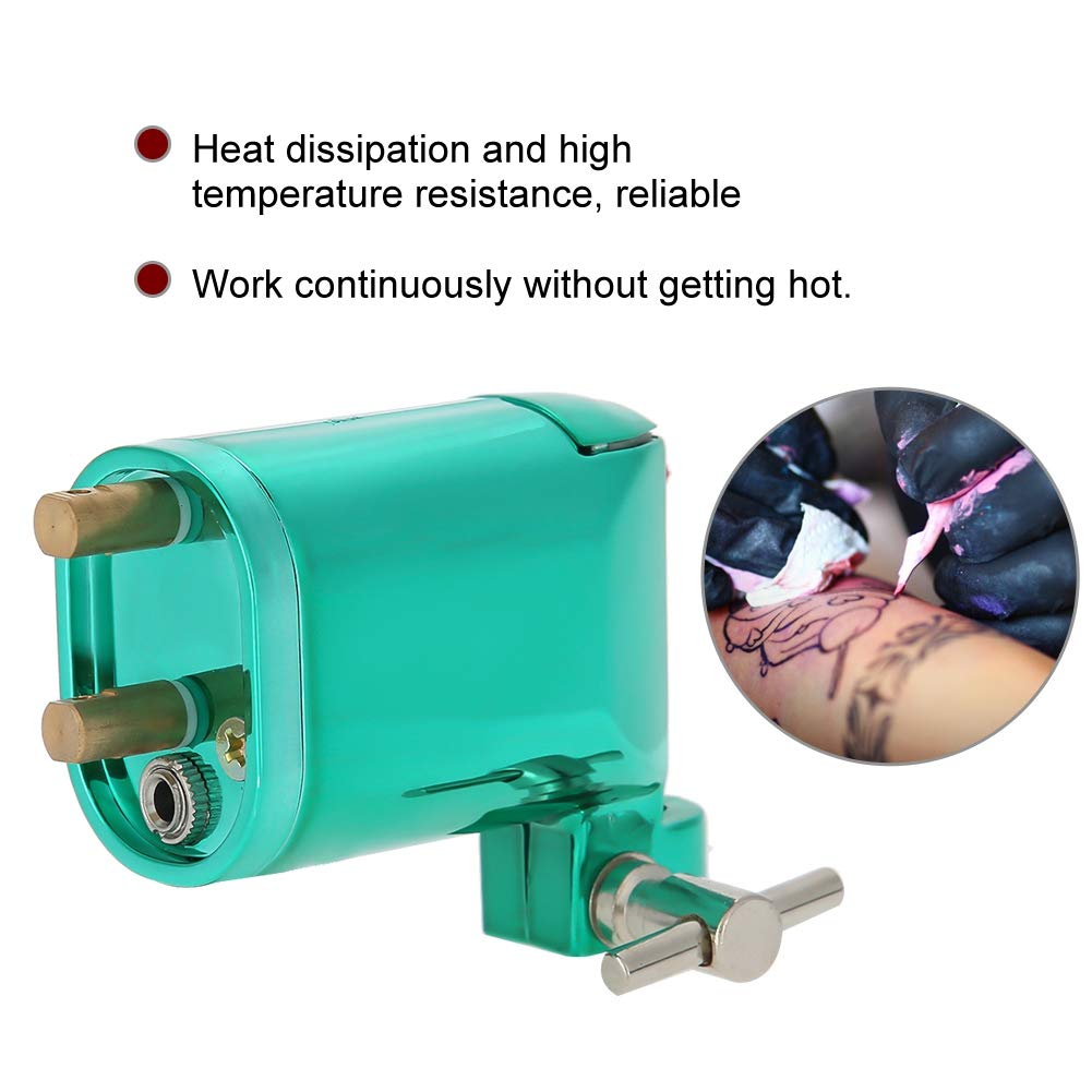 Alloy Rotary Tattoo Machine, Strong Motor Gun Liner Shader Coloring Permanent Makeup Tool Tattoo Enthusiasts Artist Accessories Permanent Makeup Coloring Tools Supplies (Green)