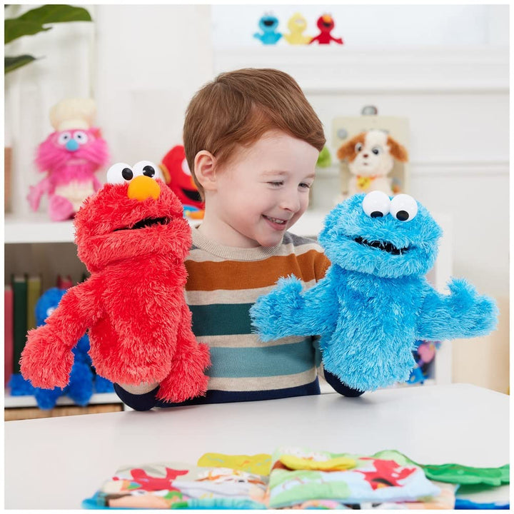 Sesame Street Official Cookie Monster Muppet Plush Hand Puppet, Premium Plush Toy for Ages 1 & Up, Blue, 11”