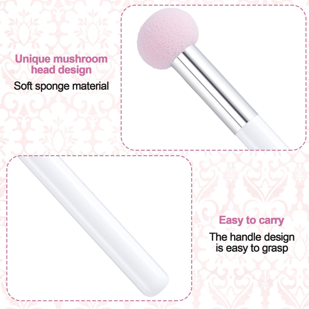 6pcs Sponge Makeup Applicator With Handle, Sponge Eyeshadow Applicators Makeup, Eyeshadow Sponge Brush, Cotton Eye Makeup Eyeshadow Brushes for Women Girls (4.5 inch Long) Washable