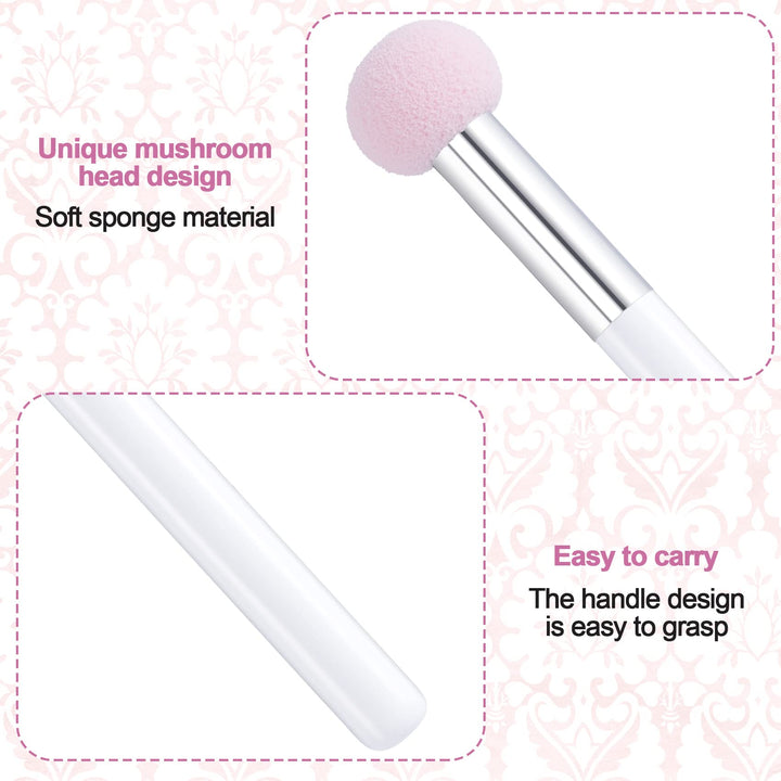 6pcs Sponge Makeup Applicator With Handle, Sponge Eyeshadow Applicators Makeup, Eyeshadow Sponge Brush, Cotton Eye Makeup Eyeshadow Brushes for Women Girls (4.5 inch Long) Washable