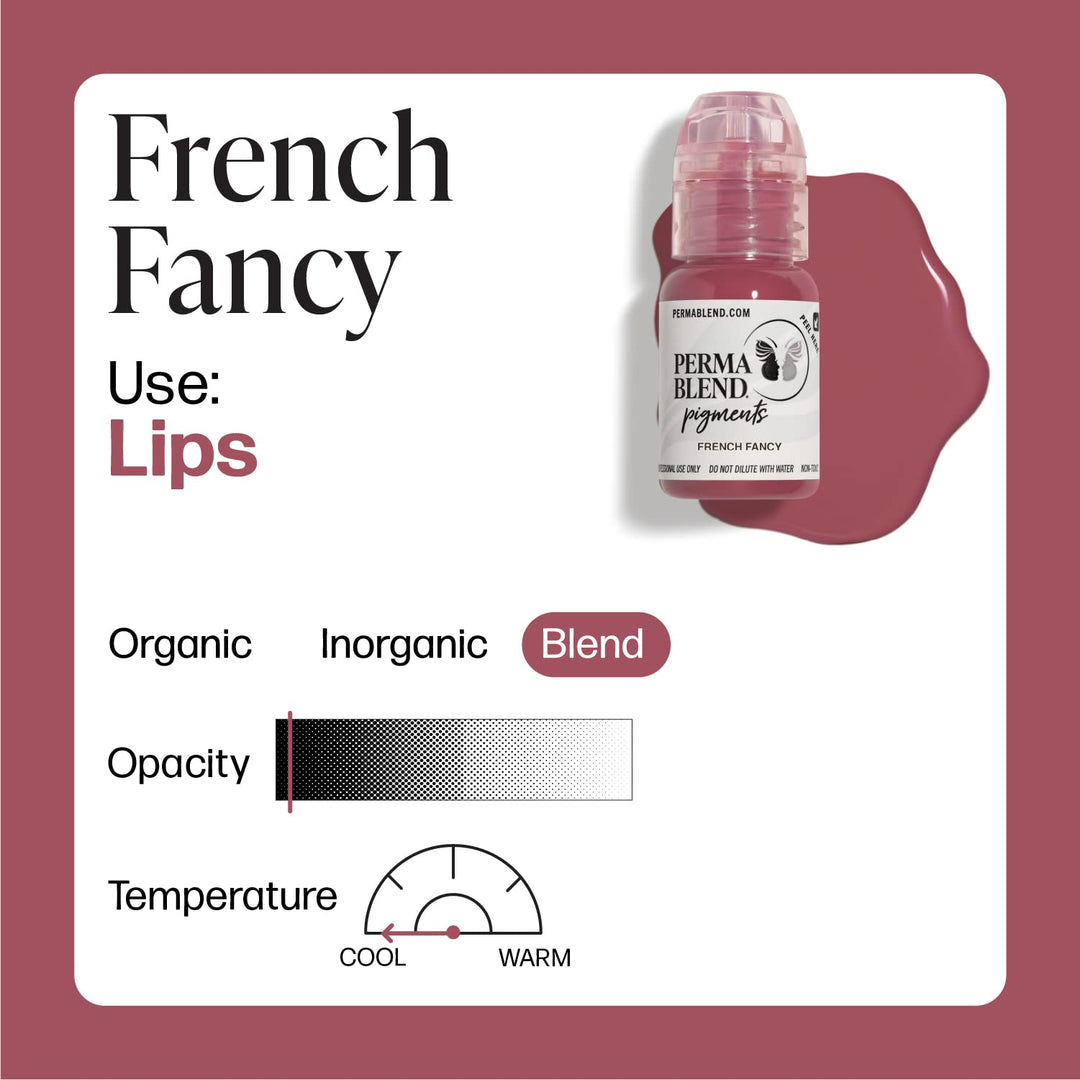 French Fancy - Pink Tattoo Ink for Permanent Makeup - Lip Blush Microblading Ink to Enhance Lip Color - Lip Blushing & Lip Tattoo Supplies - Vegan (0.5 oz)