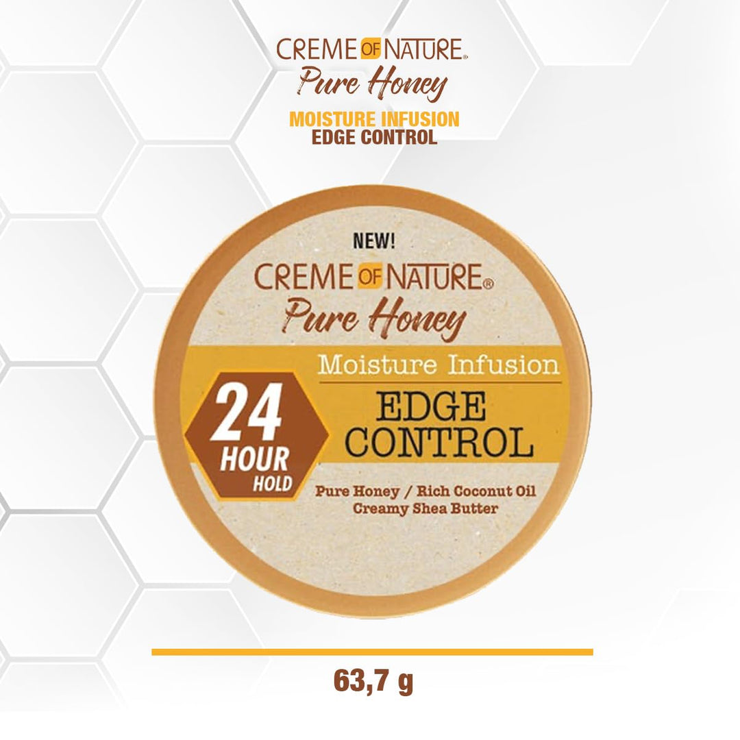 Creme Of Nature Pure Honey Edge Control Gel 2.25 Ounce Jar (66ml)