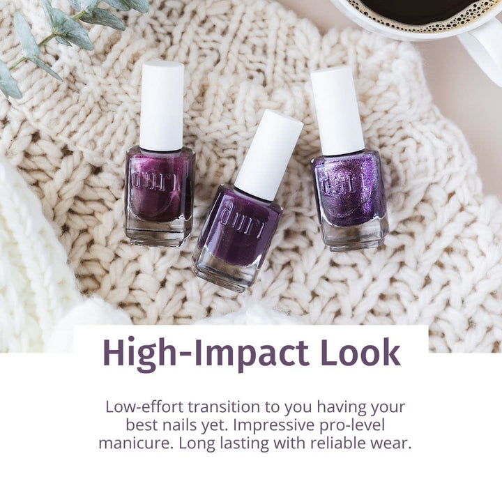 Nail Polish, 174 Fire Sapphire, Deep Purple Blue Metallic Shimmer Lacquer Opaque Coverage, 0.5 fl.oz.