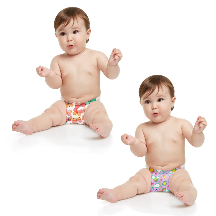 Clean Conscious Diapers | Plant-Based, Sustainable | Sky's the Limit + Wingin It | Super Club Box, Size 6 (35+ lbs), 88 Count