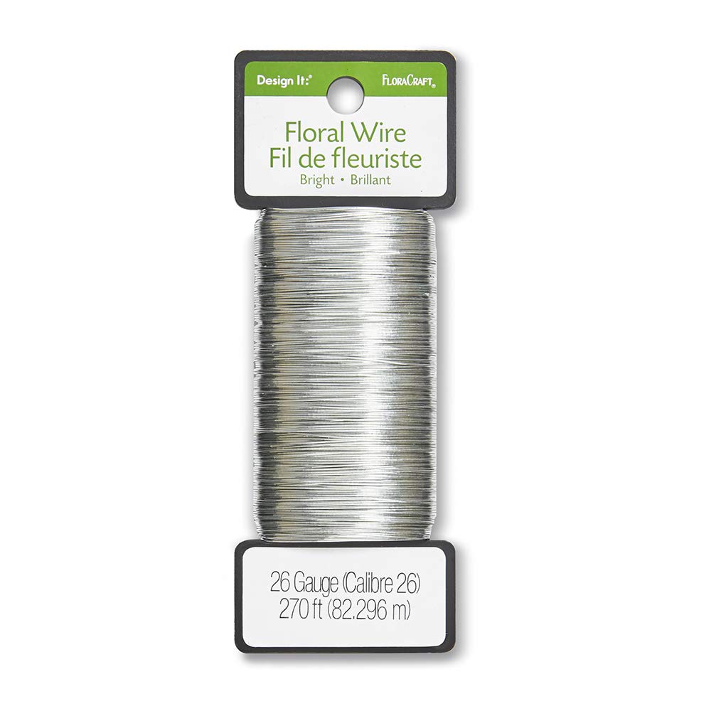 26 Gauge Floral String Wire 270 Feet Bright Silver