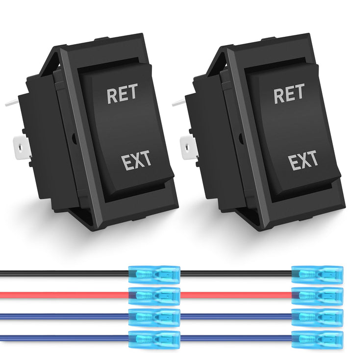 Momentary Rocker Switch Toggle ON Off ON Switch DPDT 7Pin 12V 24V Switch Jumper Wires Winch Pump Switch for Cars Trucks Caravans Boats,2 Years Warranty